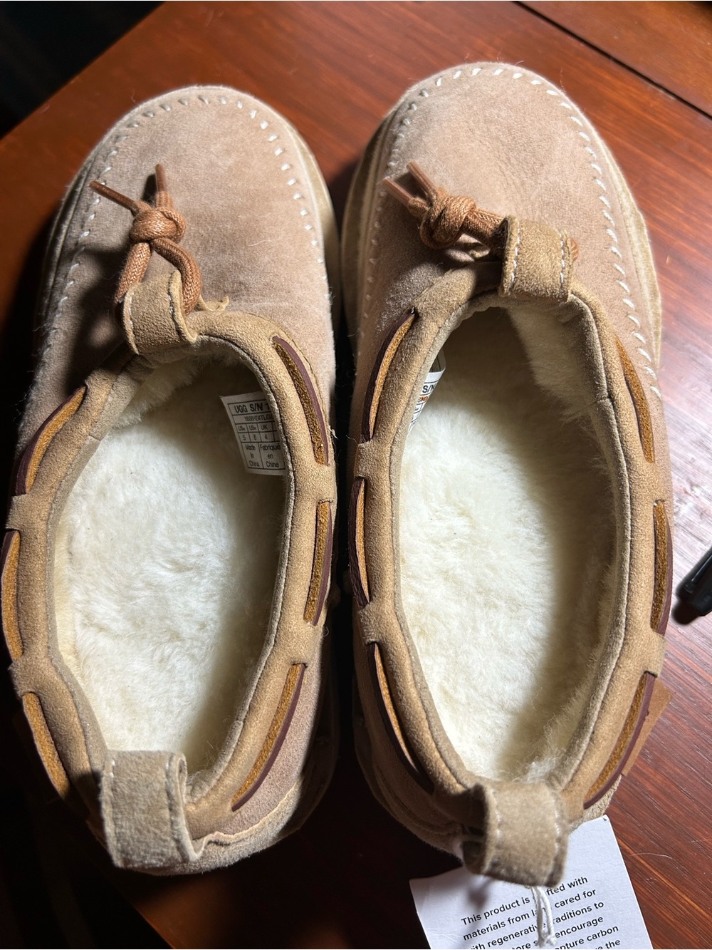 UGG Chestnut Suede Shearling-Lined Women’s Slip-On Slippers